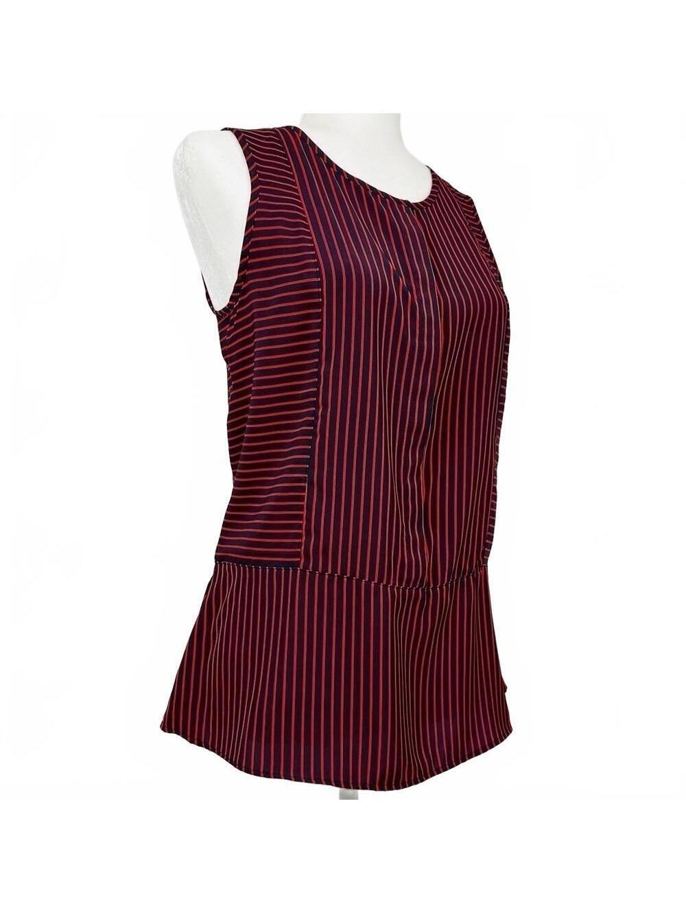 Tommy Hilfiger Red and Blue Sleeveless Button up Blouse Size:  S/P